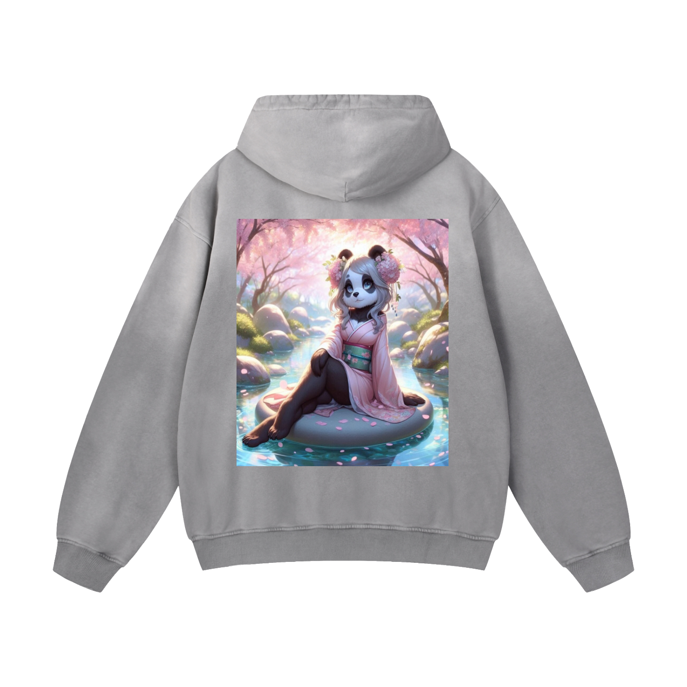 Cherry Blossom Geisha Heavyweight Sunfade Oversized Hoodie