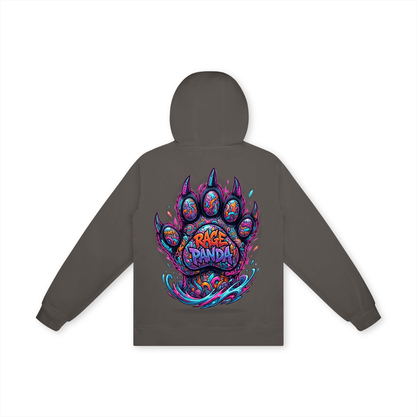 Graffiti Rage Panda Paw Print 100% Cotton Hoodie