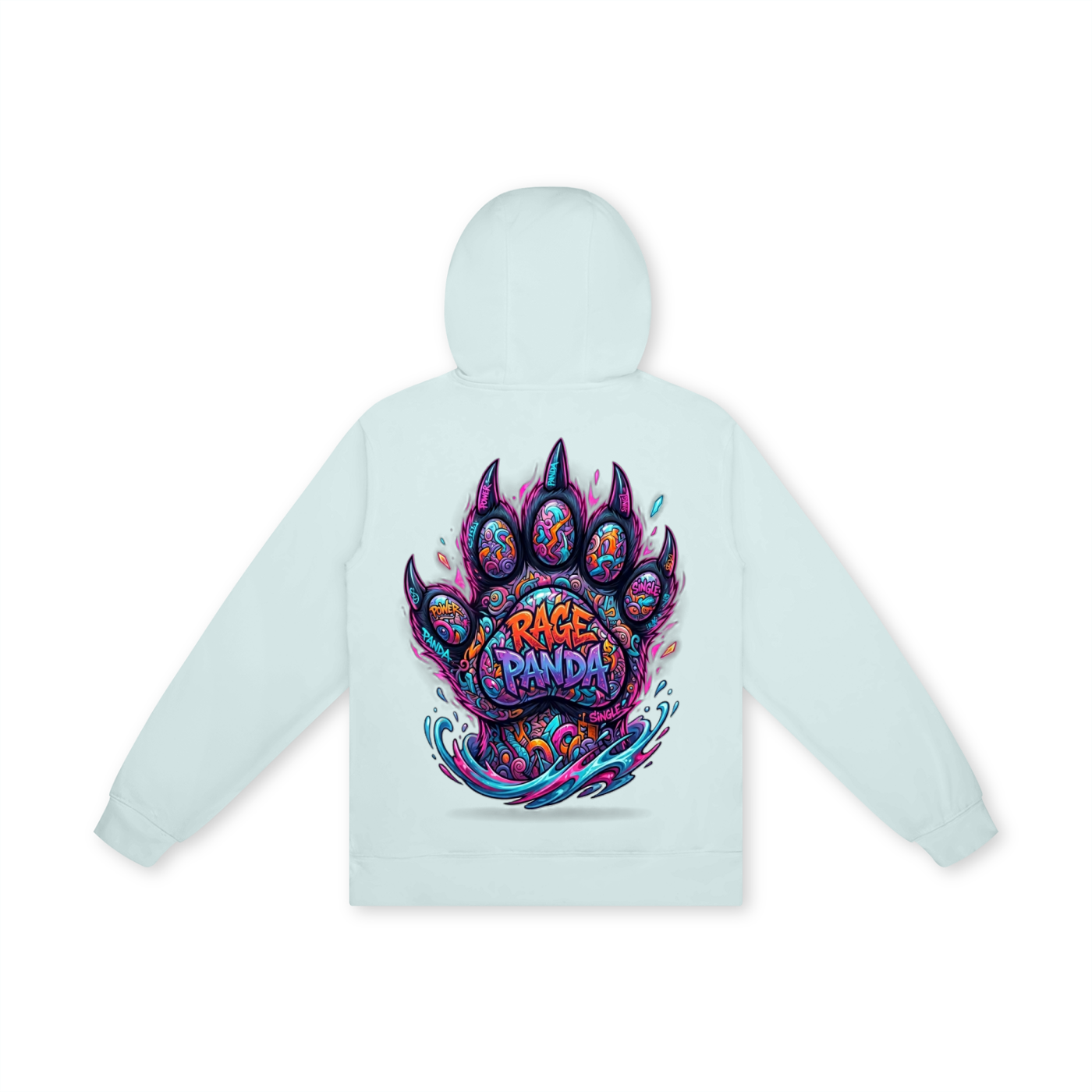 Graffiti Rage Panda Paw Print 100% Cotton Hoodie