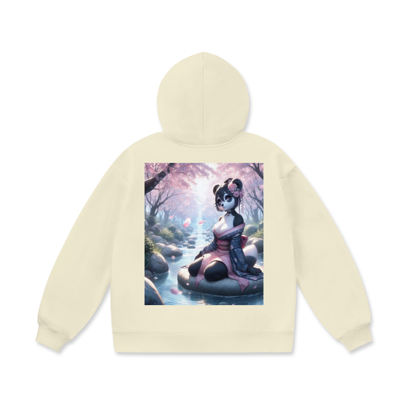 SP. Panda Geisha Girl 2 Oversize Heavyweight Fleece Hoodie