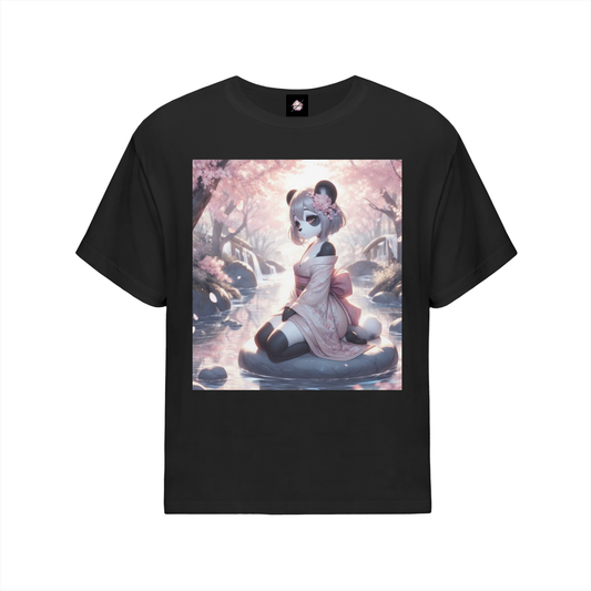Cherry Blossom Geisha 2 Oversized Cotton T-Shirt