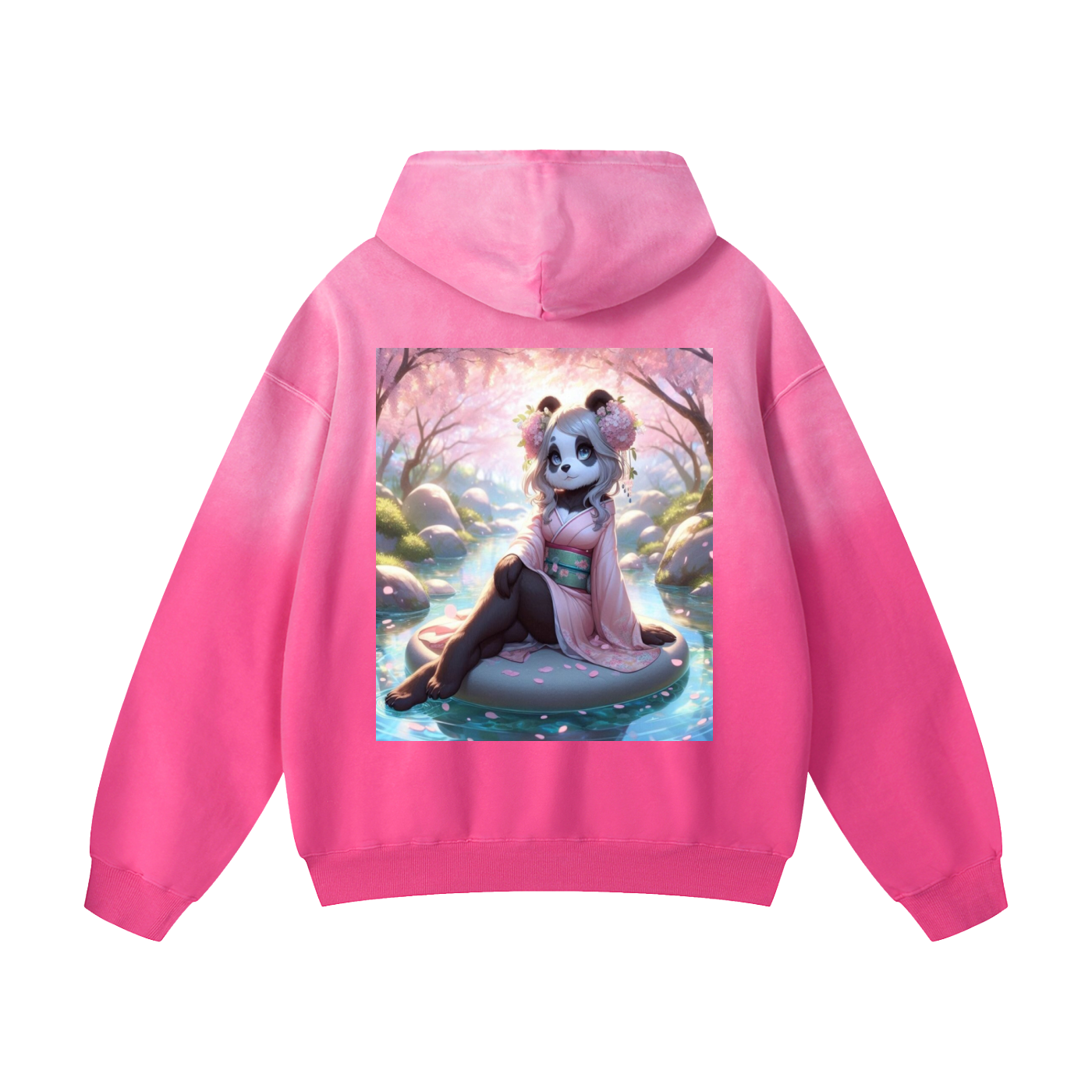 Cherry Blossom Geisha Heavyweight Sunfade Oversized Hoodie