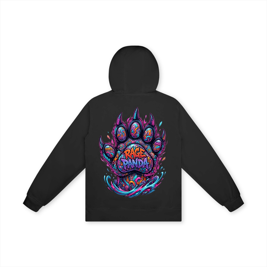 Graffiti Rage Panda Paw Print 100% Cotton Hoodie