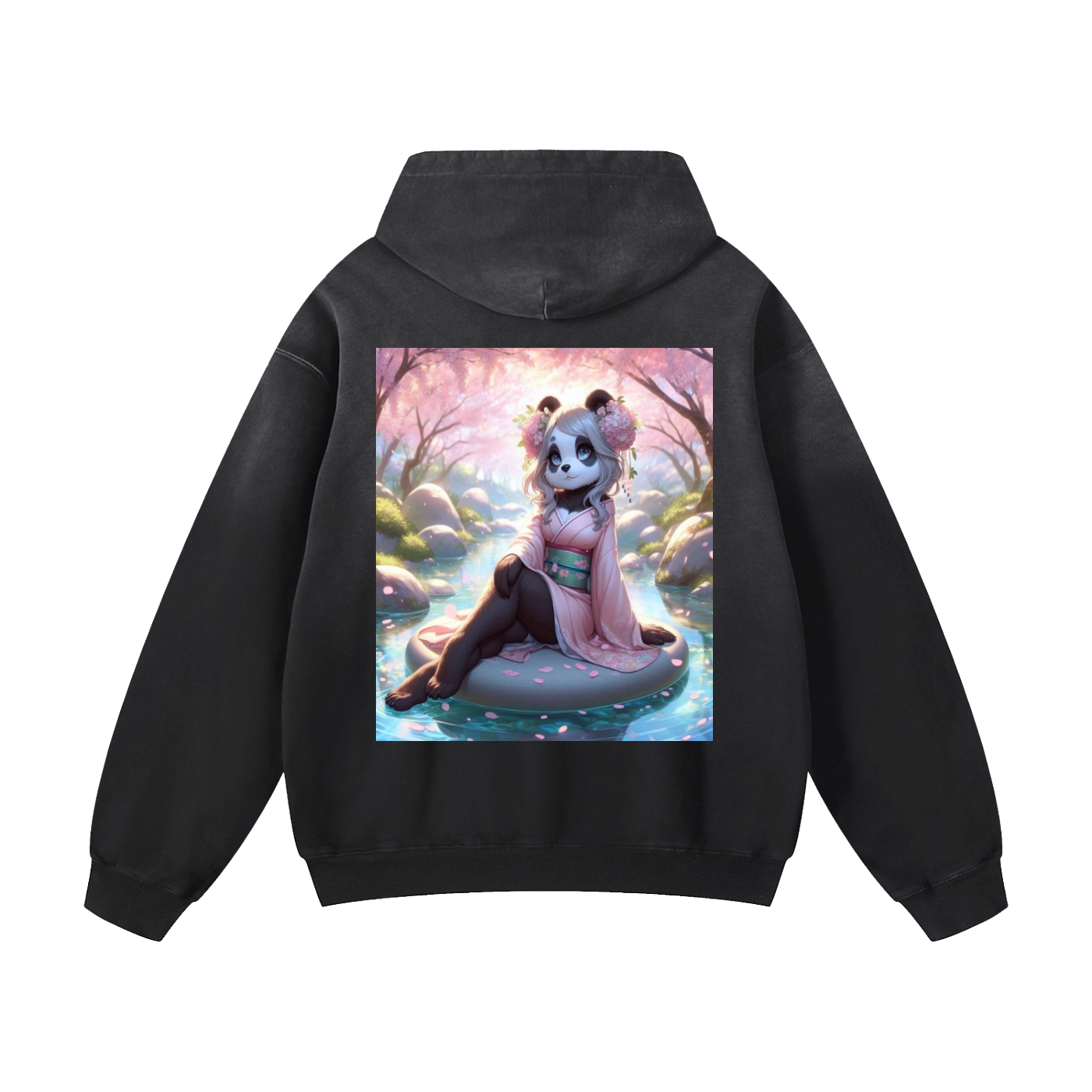 Cherry Blossom Geisha Heavyweight Sunfade Oversized Hoodie