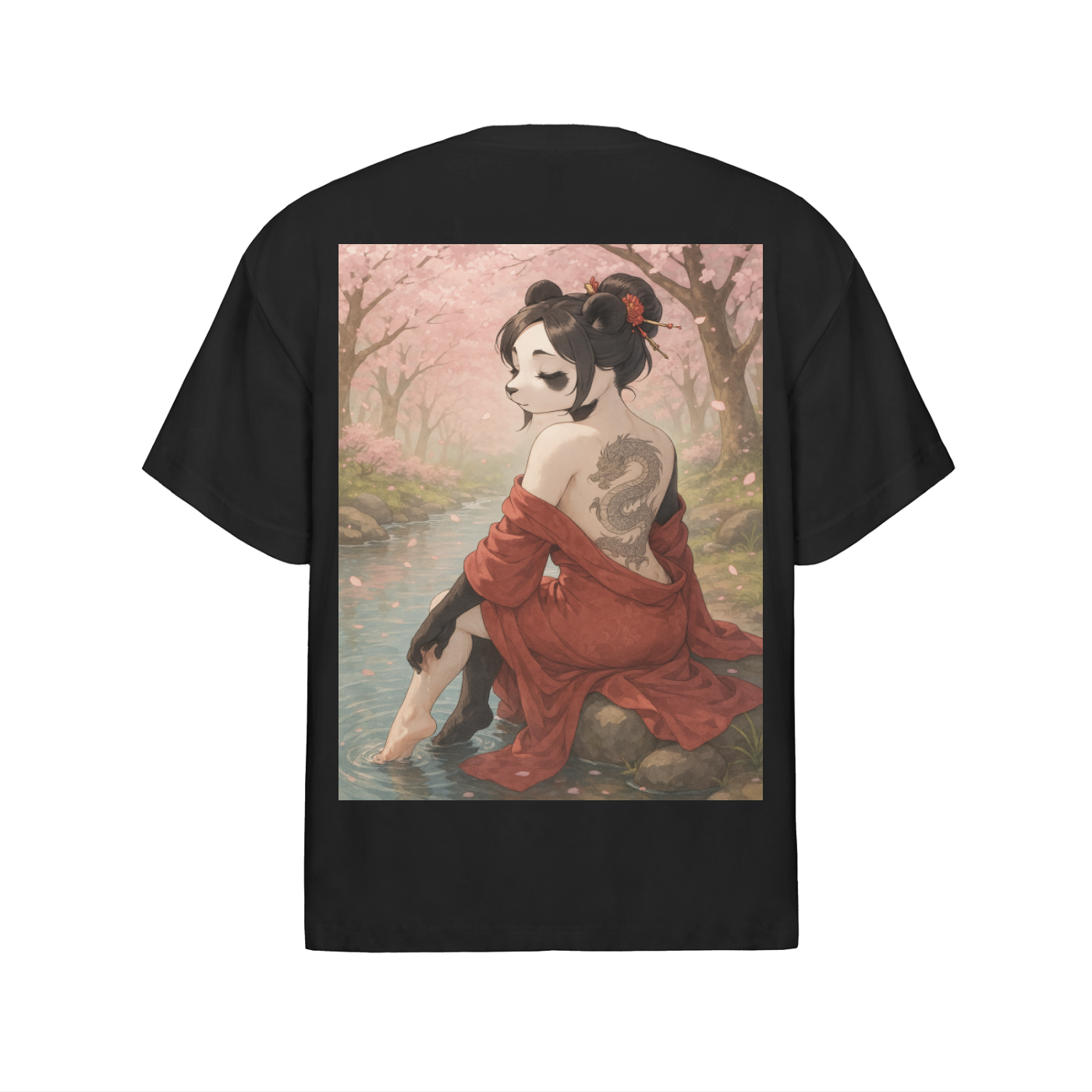 Panda Geisha Girl Oversize T-Shirt