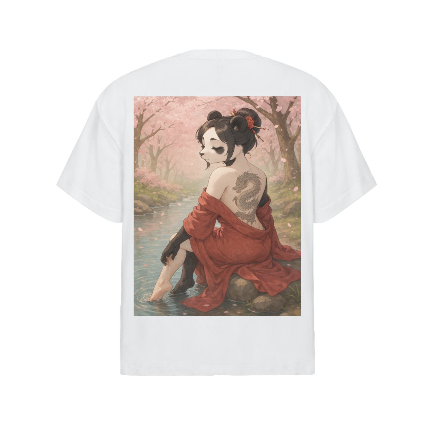 Panda Geisha Girl Oversize T-Shirt